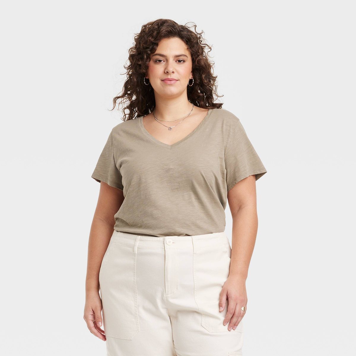 Women's Fitted Short Sleeve V-Neck T-Shirt - Universal Thread™ Rust XXL | Target