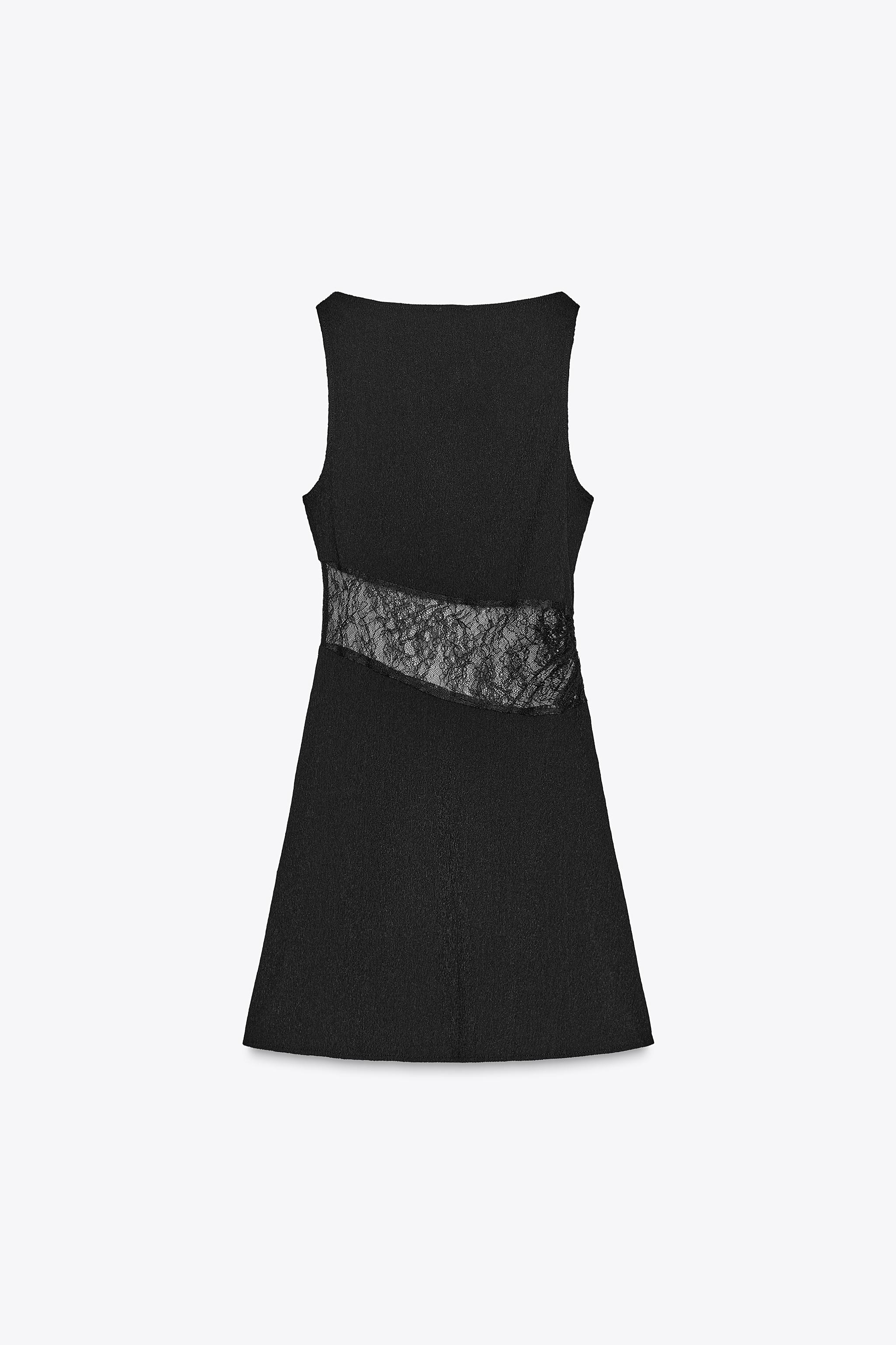 LACE TRIM SHORT DRESS | Zara UK