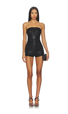 superdown Amaris Romper in Black from Revolve.com | Revolve Clothing (Global)