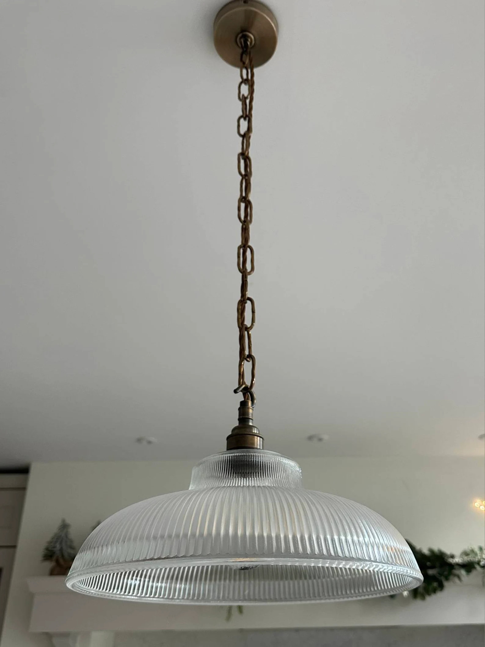 Reeded Glass Twisted Chain Pendant (Without Bulb) | Etsy (US)