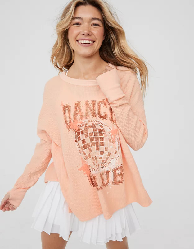 OFFLINE By Aerie Wow! Waffle Long Sleeve T-Shirt | Aerie