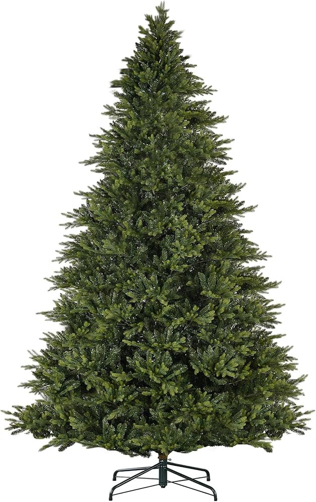 HOMCOM 12ft Artificial Christmas Tree with 8410 Tips, Foldable Metal Stand, Easy Assembly, Hinged... | Amazon (US)