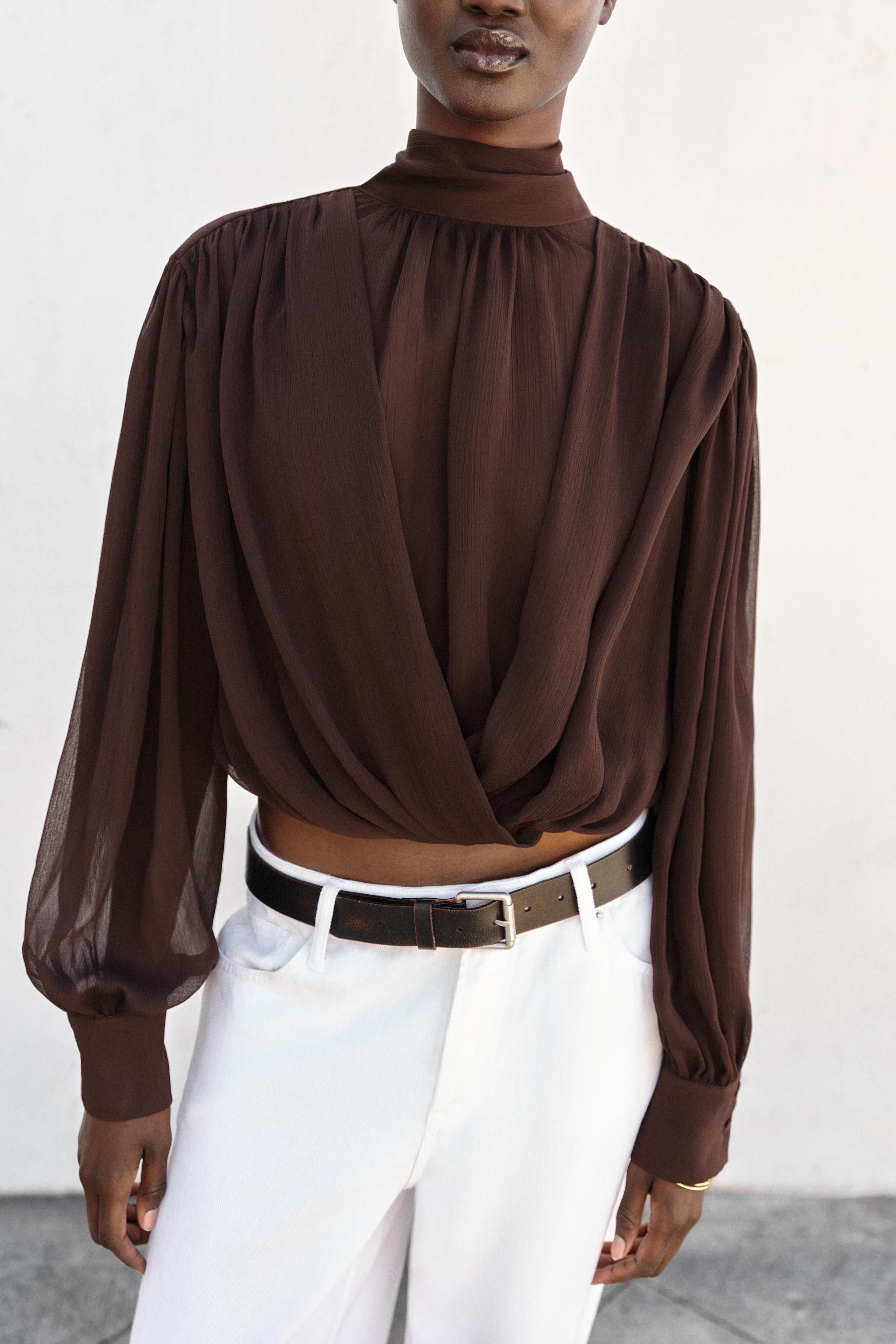 DRAPED BOW BLOUSE | Zara US