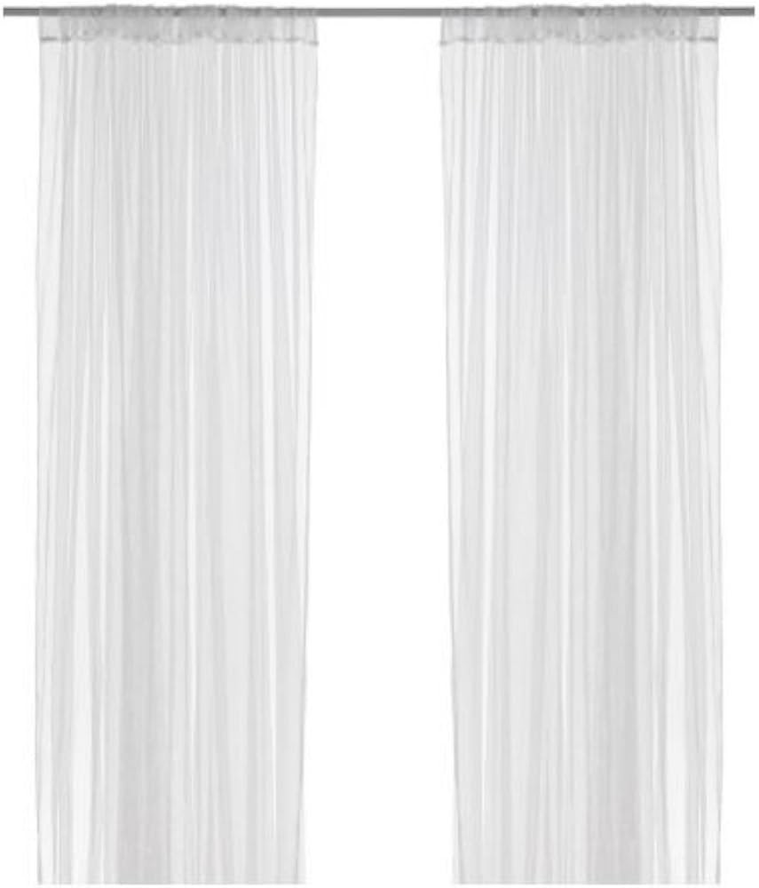 Ikea Mesh Lace Curtains, 110 Inch By 98 Inch, 1 Pair, White | Amazon (US)