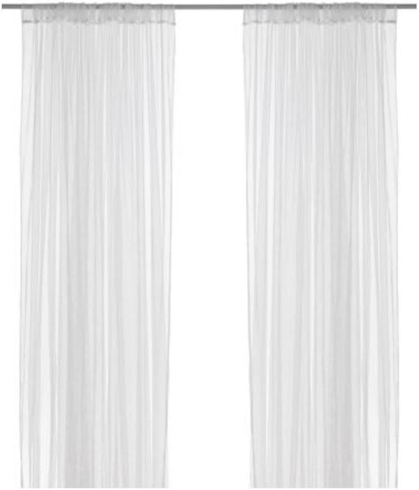 Ikea Mesh Lace Curtains, 110 Inch By 98 Inch, 1 Pair, White | Amazon (US)