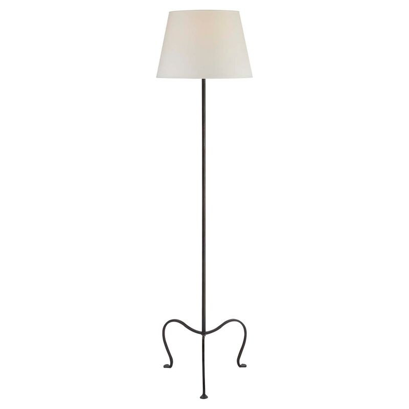 Albert Petite Floor Lamp, Aged Iron | One Kings Lane