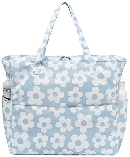 Beach Pool Bags Tote for Women Ladies Large Gym Tote Carry On Bag With Wet Compartment for Weekender Travel Waterproof | Amazon (US)