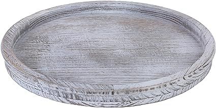Dimusel Round Wood Lazy Susan Distressed Tray, Distressed Farmhouse Turntable Tray, Wooden Rustic... | Amazon (US)