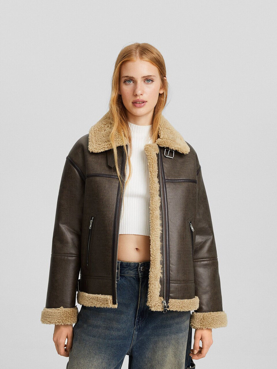 Bershka Jacke in Schoko, Hellbraun | ABOUT YOU (DE)