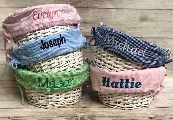Personalized Easter Basket LINER ONLY Kids Seersucker Fabric | Etsy | Etsy (US)