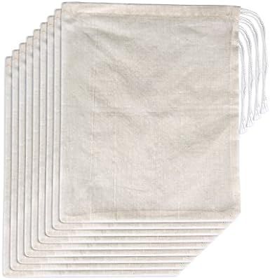15 Packs Cotton Muslin Bags with Drawstring, Natural Color (8 x 10 Inches) | Amazon (US)