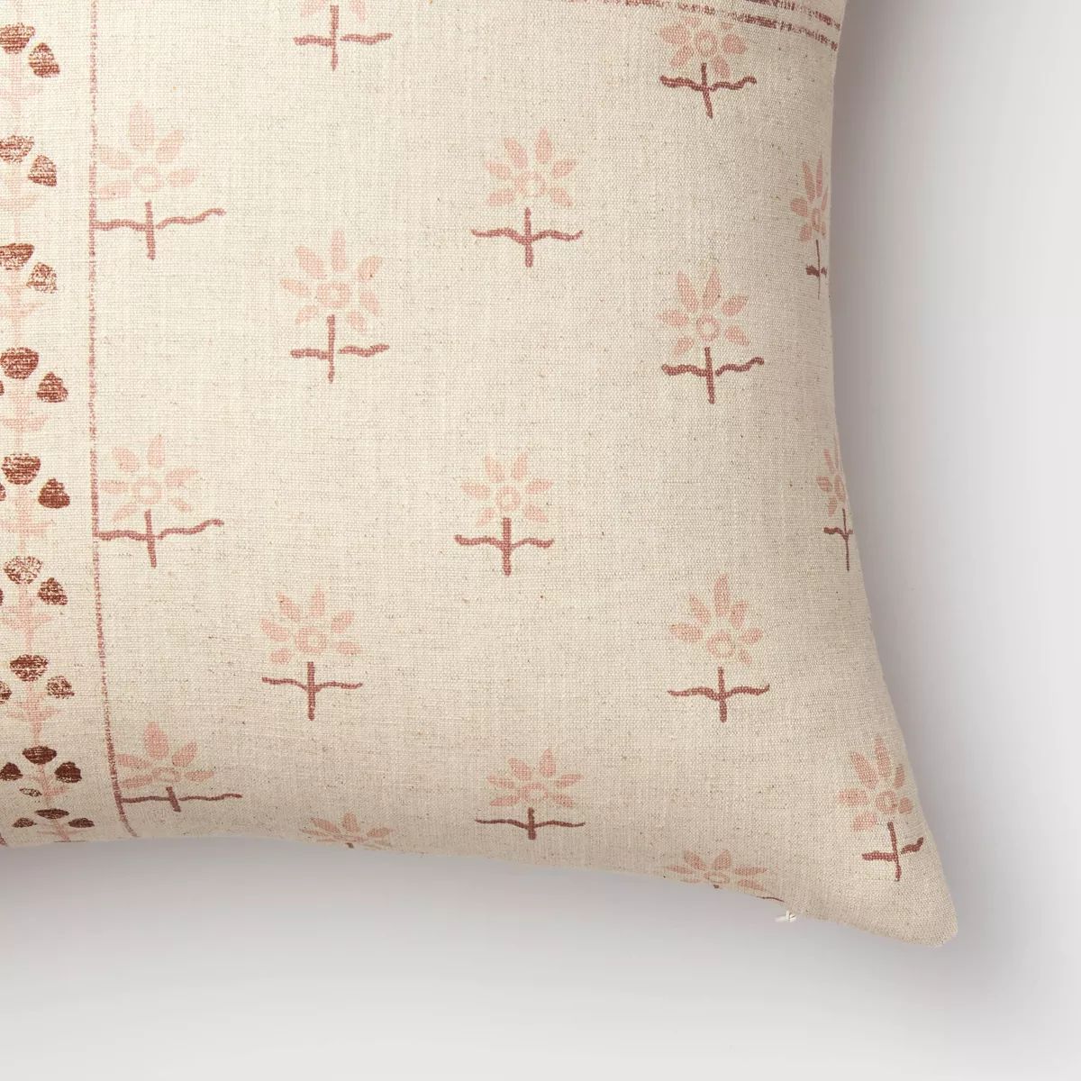 Printed Patchwork Square Throw Pillow with Tassel Zipper Cream/Mauve - Threshold™ designed with... | Target