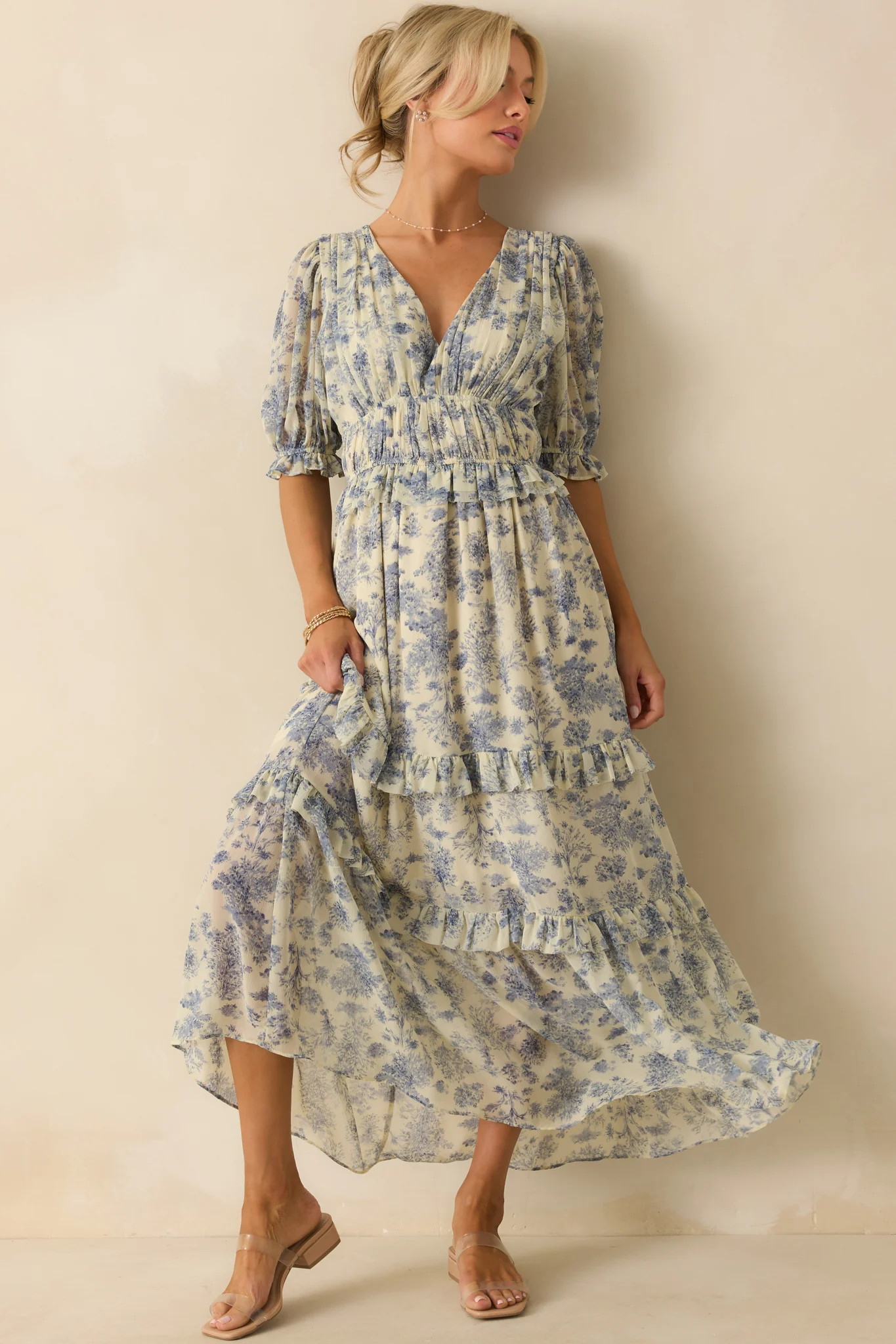 Midnight Train Blue Floral Maxi Dress | Red Dress