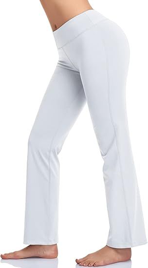 HISKYWIN Inner Pocket Yoga Pants 4 Way Stretch Tummy Control Workout Running Pants, Long Bootleg ... | Amazon (US)
