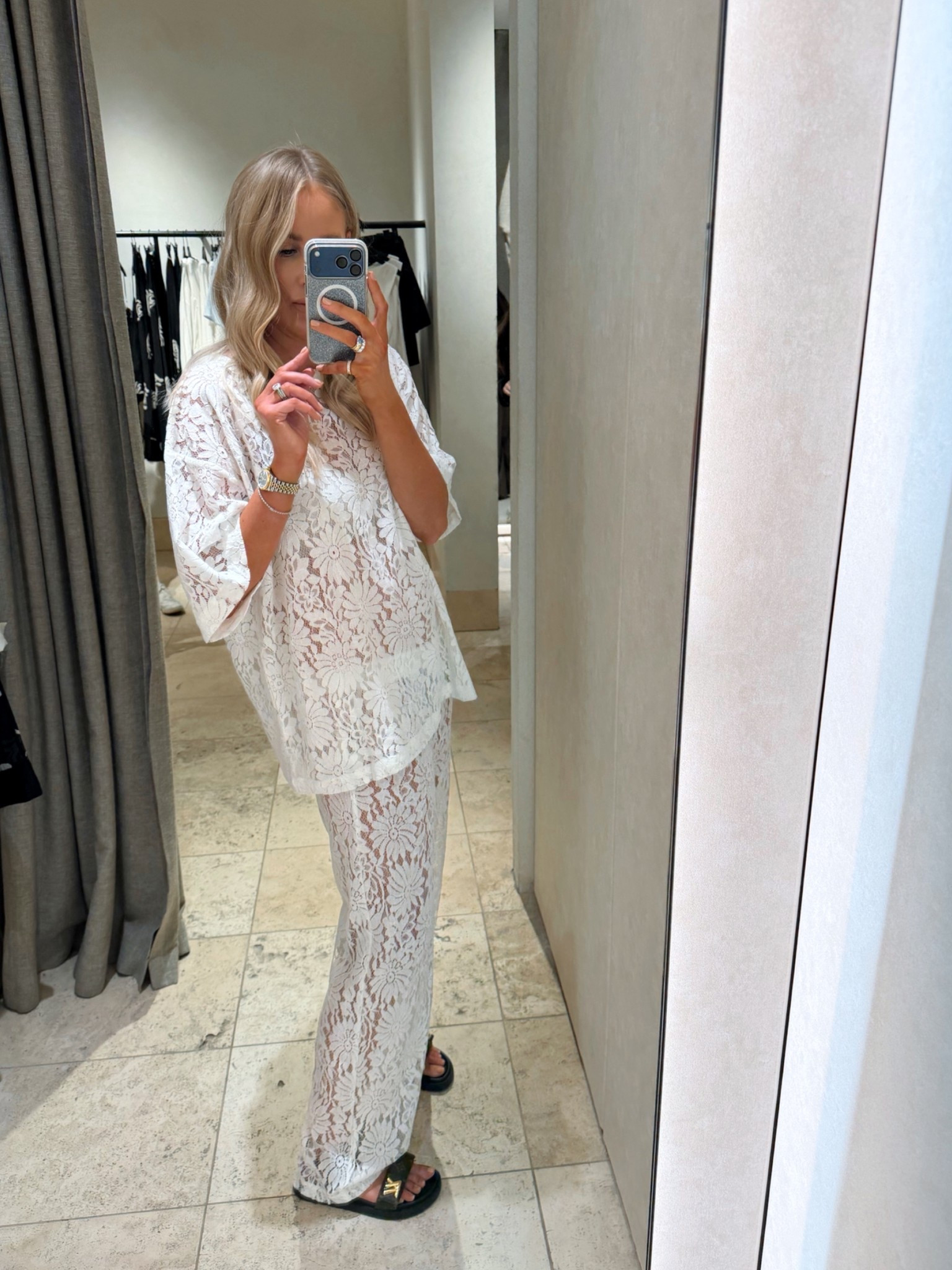 The lace trend isn’t going anywhere and that’s totally fine by me!
I’m wearing a size 12 in the tee for a slightly oversized fit, and a 10 in the pants. With an outfit like this, keep your underwear as close to your skin tone as possible, or go with black for a more edgy look.

#LTKsummer #LTKfestive #LTKaustralia