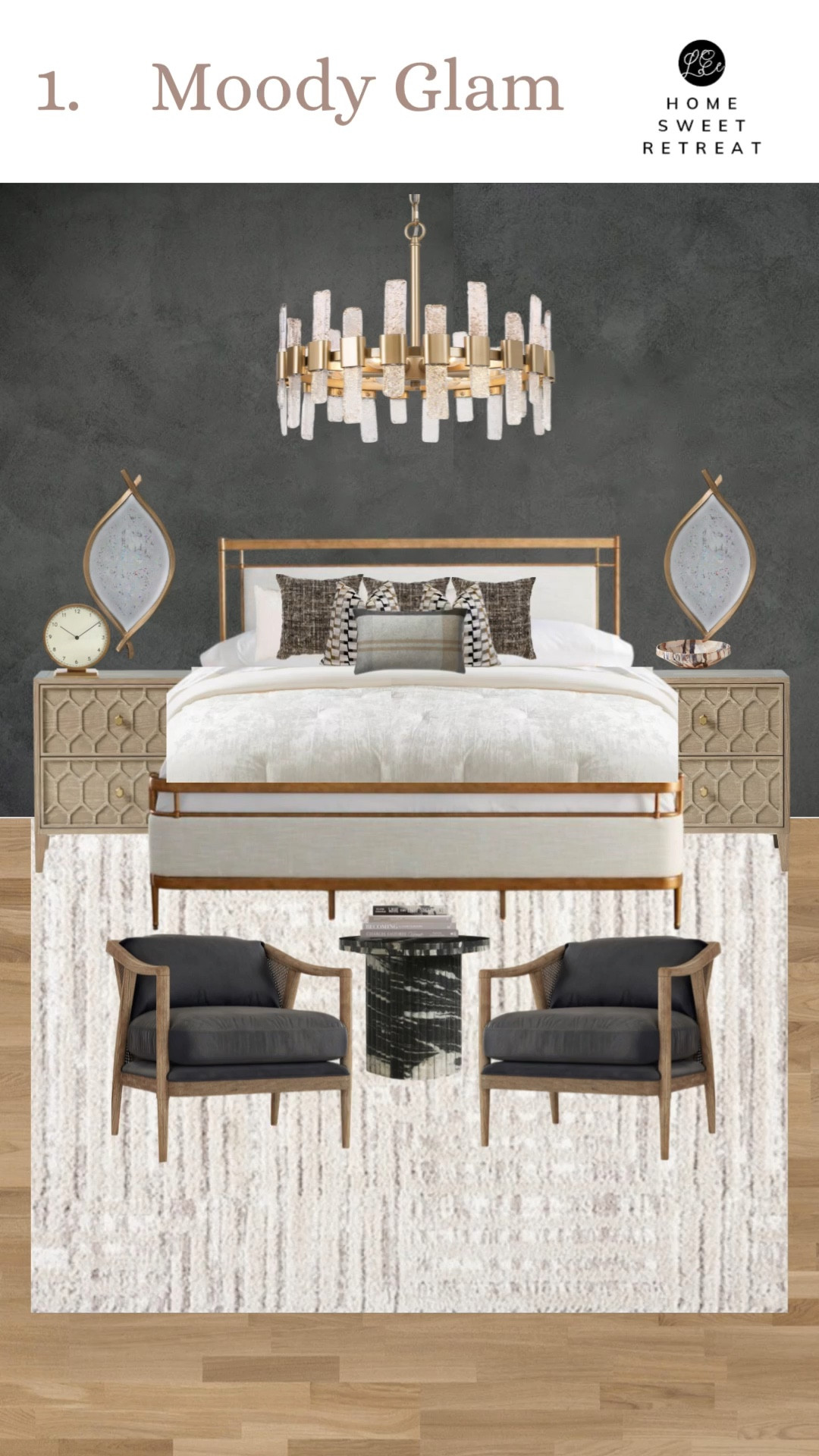 Create an upscale bedroom using these trending home finds. This design incorporates a moody wall, warm and metallic accents and a bit of “extra” for the bold seeker  

#LTKHome