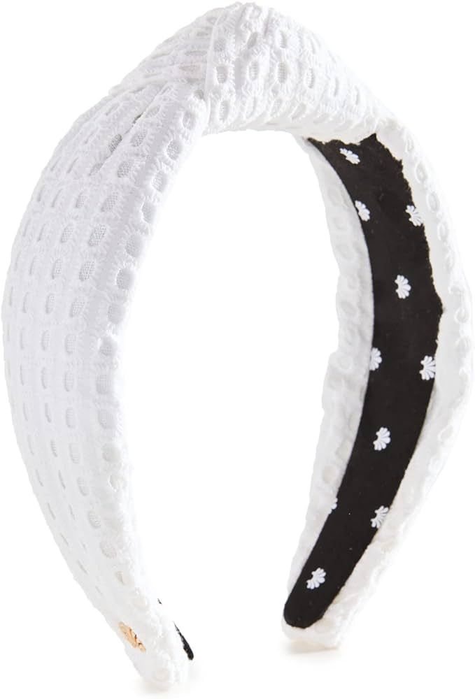 Lele Sadoughi Women's Eyelet Knotted Headband, Bianca 100, White, One Size | Amazon (US)