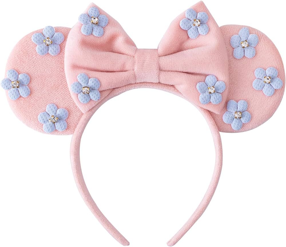 Sparkle Girls Minnie Ears Headband, Glitter Mouse Ears Headbands with Bow, Hair Band for Birthday... | Amazon (US)