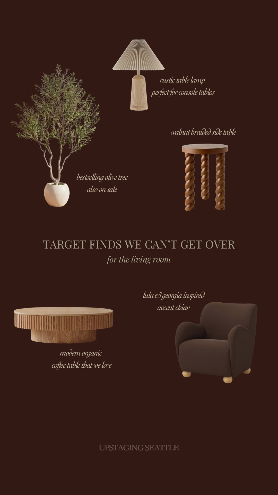 Target finds – for the living room – aesthetic accent chair – side table – olive tree – finds we can’t get over ￼

#LTKdayinmylife #LTKHome #LTKSaleAlert