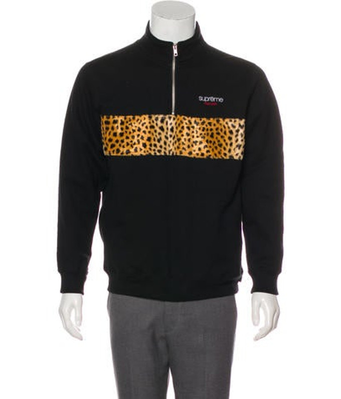 Supreme 2017 Velvet-Paneled Sweatshirt black Supreme 2017 Velvet-Paneled Sweatshirt | The RealReal