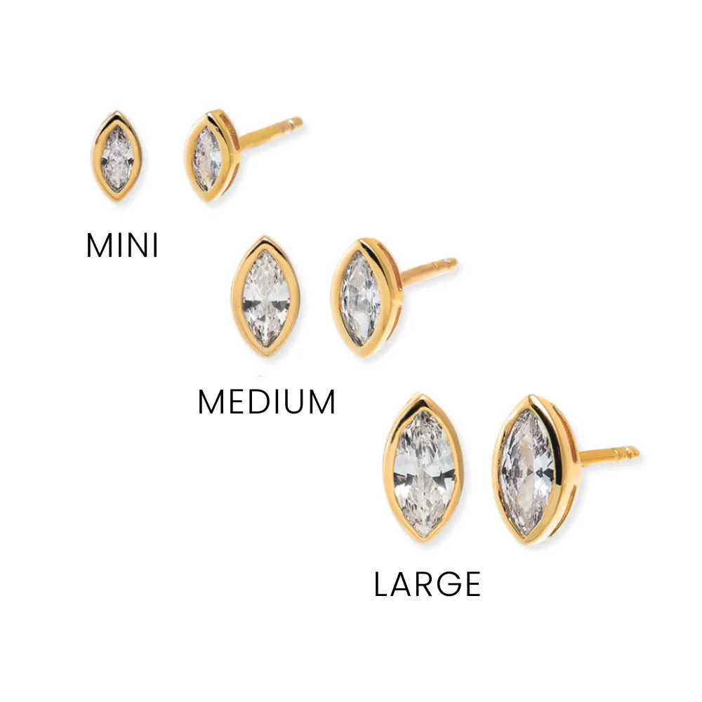 Marquise Bezel Studs - 3 Sizes | Embark Fine Jewelry