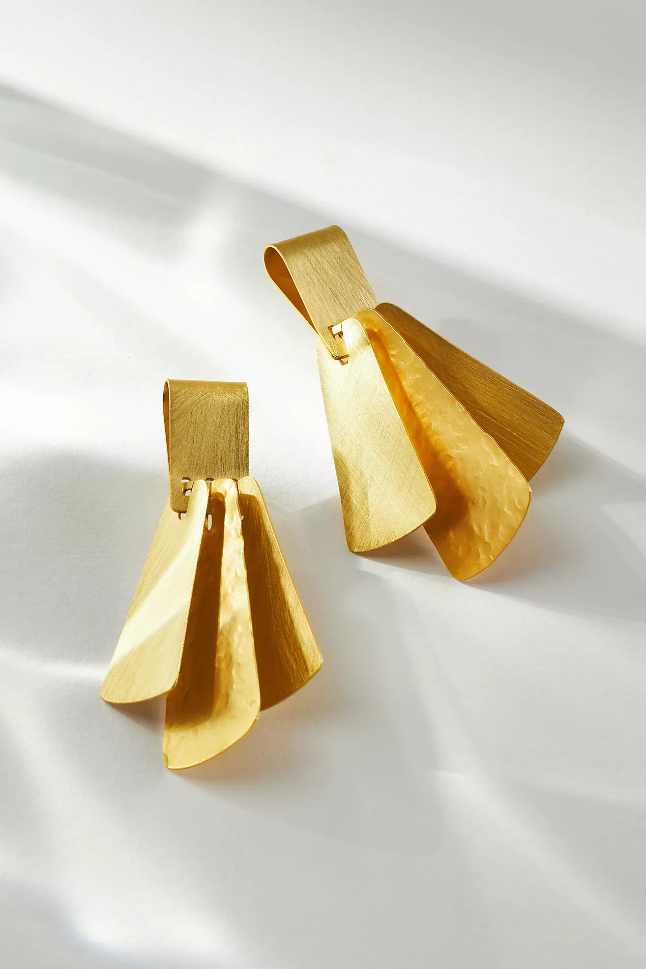 Hammered Metal Fan Pendant Earrings | Anthropologie (US)