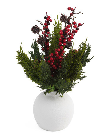 16in Pine And Berry Centerpiece | TJ Maxx