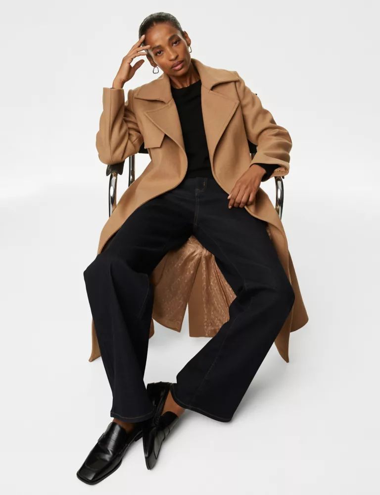 Wool Rich Belted Wrap Coat with Cashmere | Marks & Spencer (UK)