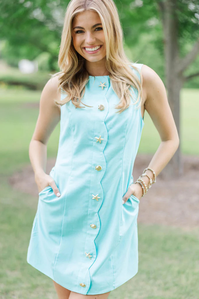 Simply Happy Blue Shift Dress | The Mint Julep Boutique