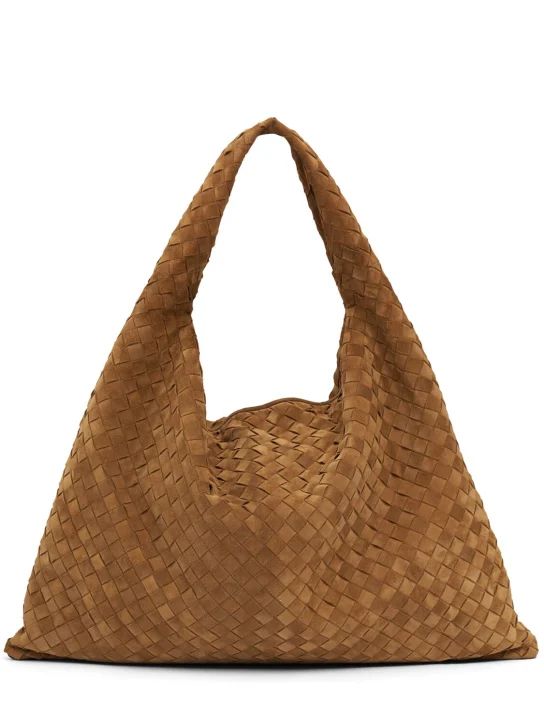 Large hop suede shoulder bag - Bottega Veneta - Women | Luisaviaroma | Luisaviaroma