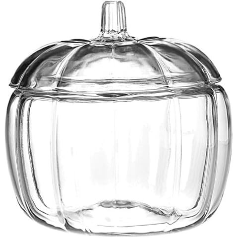 Tessco for you 2 Pcs Glass Pumpkin Candy Jar with Lid, Large, Small, Clear | Amazon (US)