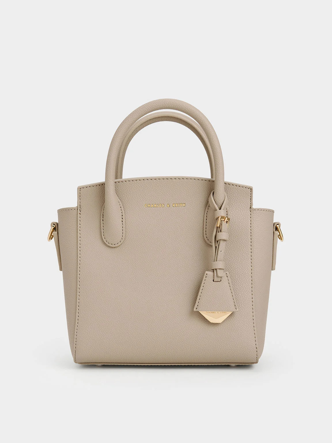 Harper Structured Top Handle Bag
    
         - Taupe | Charles & Keith EU