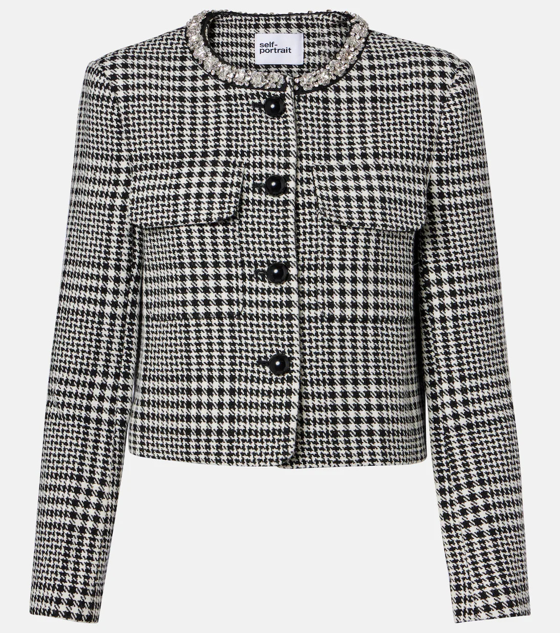 Embellished houndstooth cropped jacket | Mytheresa (US/CA)