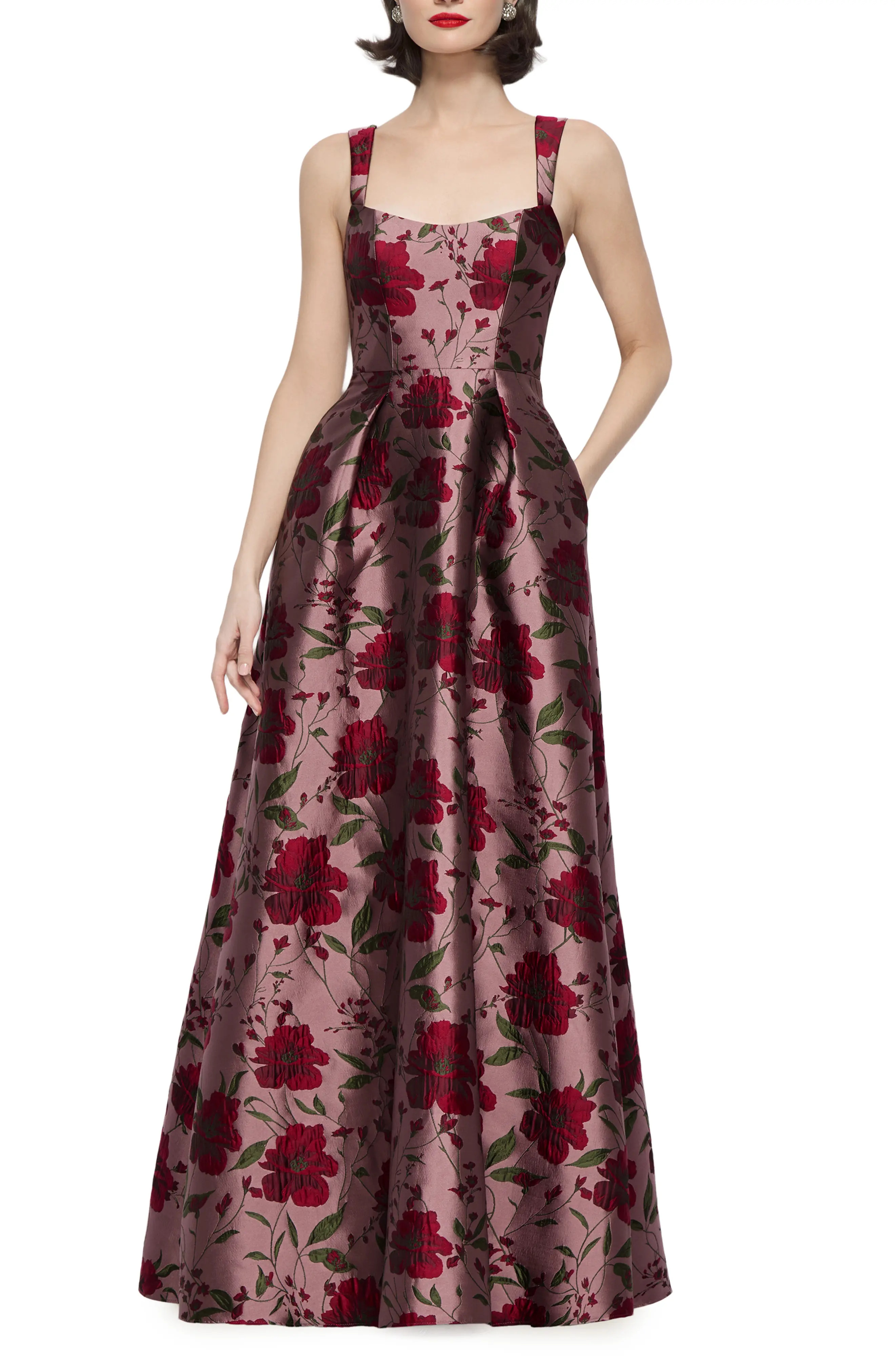 Alfred Sung Lyssa Floral Brocade A-Line Gown (Women) | Nordstrom | Nordstrom
