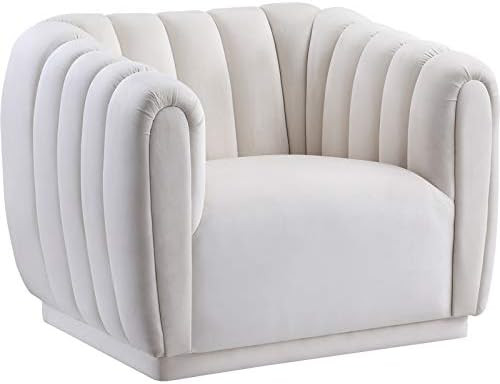 Meridian Furniture 674Cream-C Dixie Collection Modern | Contemporary Velvet Upholstered Chair wit... | Amazon (US)