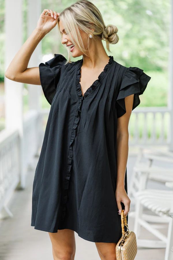 Rise To The Occasion Black Ruffled Dress | The Mint Julep Boutique
