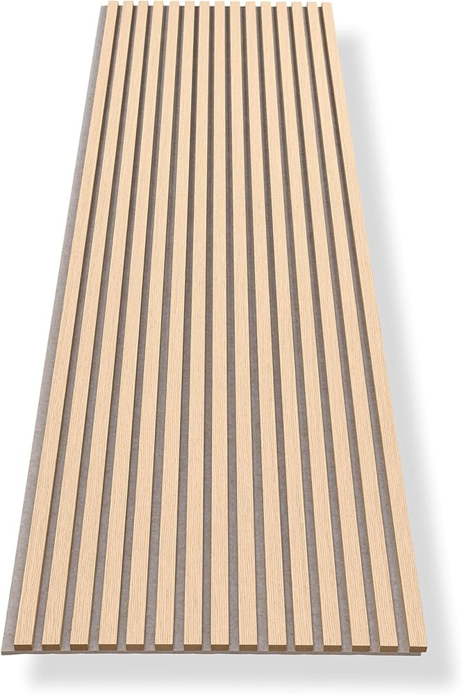 HAGEFOL\u00ae Akustikpaneele Holz 240x60 cm, Farbe: Eiche, Filz: Beige, Wandpaneele Holz, 3D Lame... | Amazon (DE)