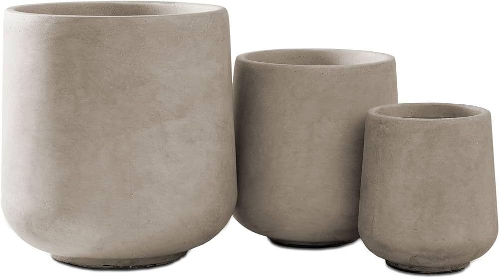 Amazon.com : Kante 15.3"+11.6"+8.2" Dia Round Concrete Planter,Large Planter Pots Containers with... | Amazon (US)