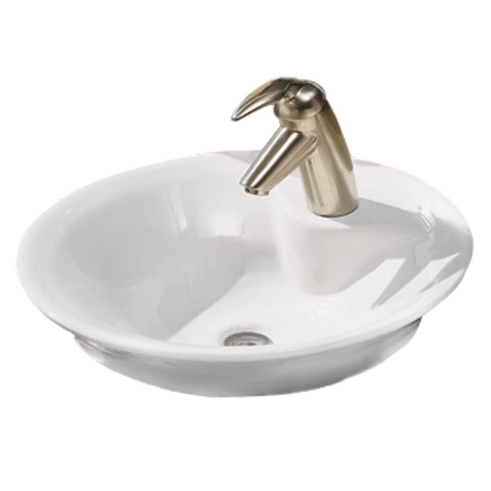 Morning Vessel Sink in White | The Home Depot