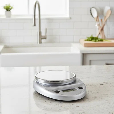 White Digital Multi-Functional Kitchen Food Scale, Accurately Measures Weight And Controls Portion Sizes, Measuring 8.5 X 6 X 1.5 Inches. | Wayfair North America