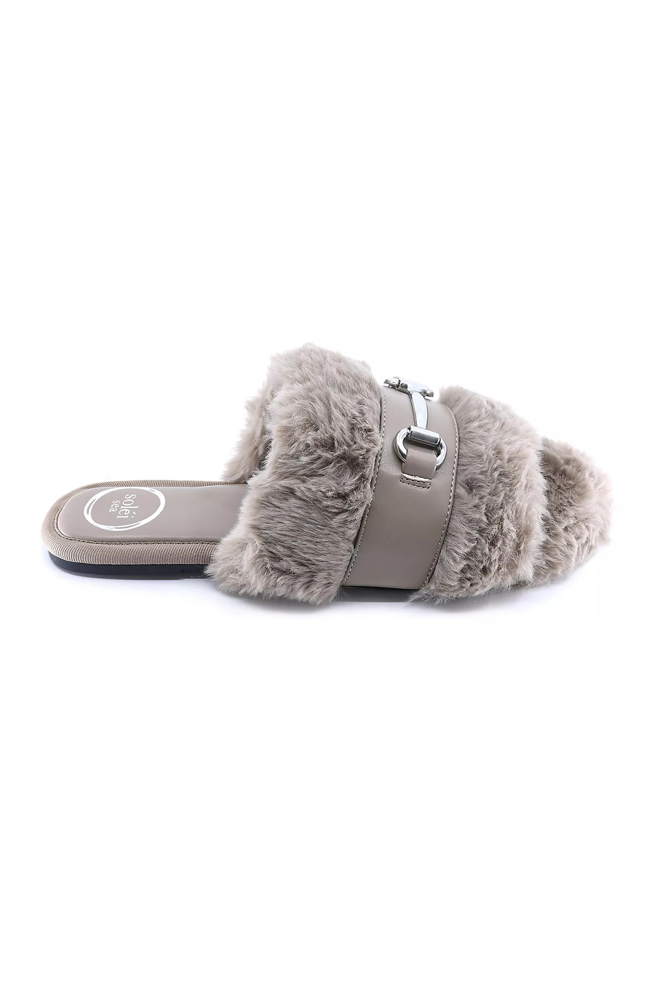 Solei Sea Hanni Faux Fur Horsebit Slippers | Anthropologie (US)