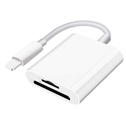 SD Card Reader for iPhone iPad Camera,Dual Card Slot Memory Card Reader Supports SD and TF Card Trail Camera Viewer Sd Card Adapter Portable Micro Sd Card Reader No Application Required Plug and Play | Amazon (US)