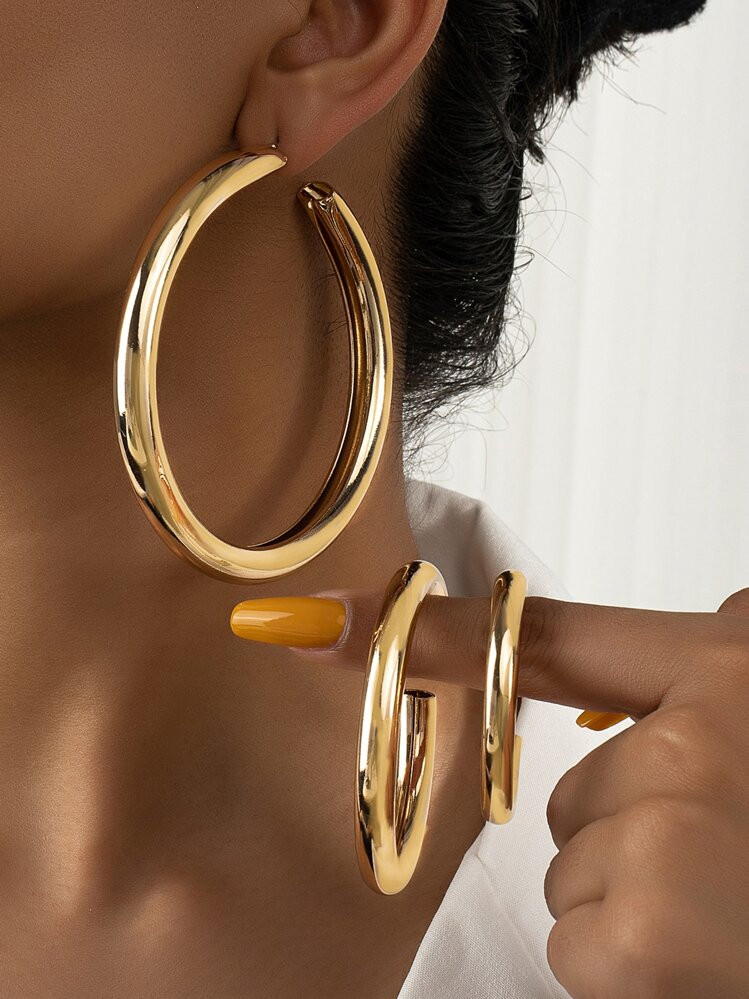 3pairs/Set Minimalist Cuff Hoop Earrings | SHEIN