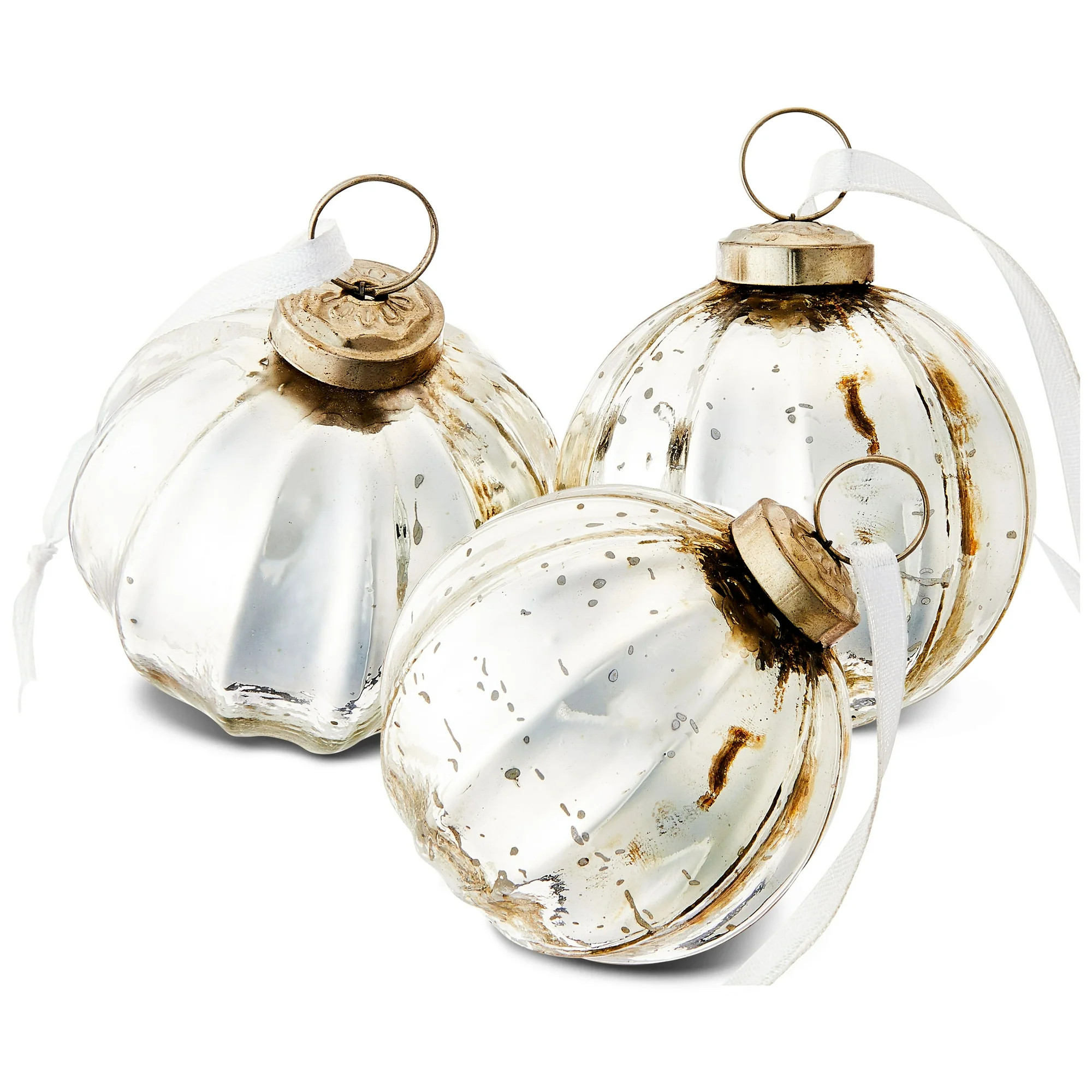 Silver Glass Ball Christmas Ornaments, 3", 6 Count, by Holiday Time | Walmart (US)