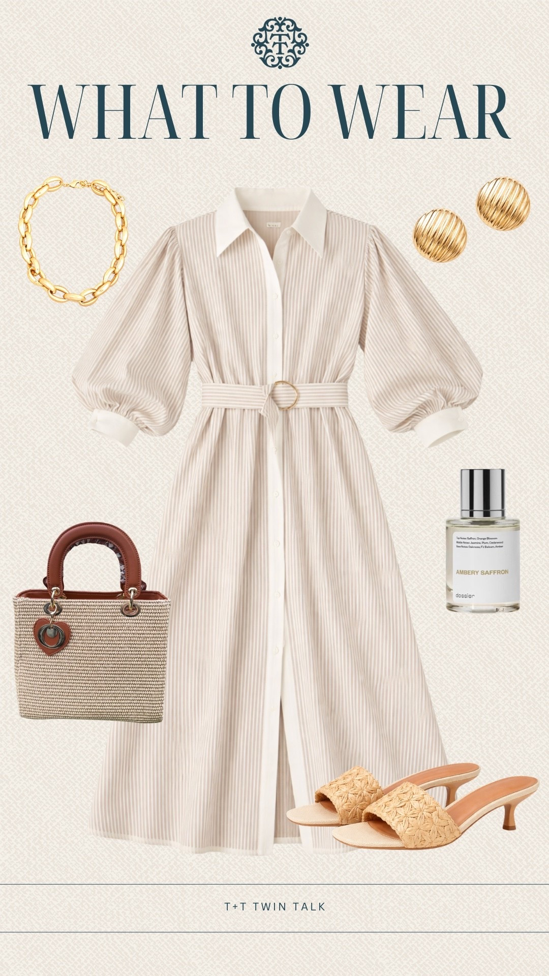 T+T, what to wear! We are loving this neutral look from Benaar LA. The gold jewelry and woven textures add the perfect finishing touch, paired with a hint of fragrance for an elevated feel.

#LTKSeasonal #LTKMidsize #LTKOver40