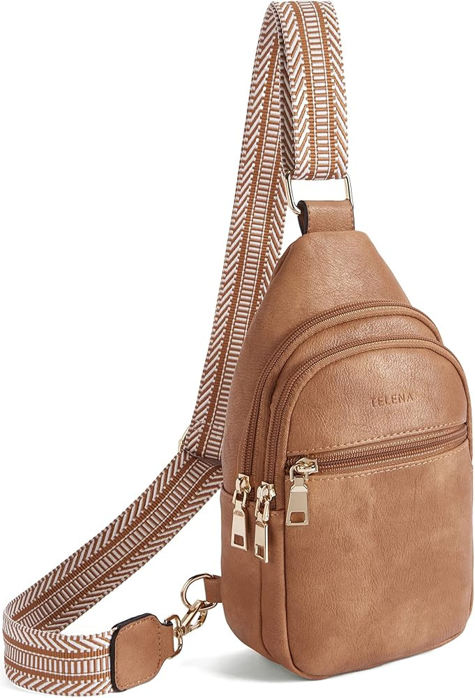 Telena Sling Bag for Women Crossbody Fanny Packs for Women Leather Sling Chest Bag | Amazon (US)