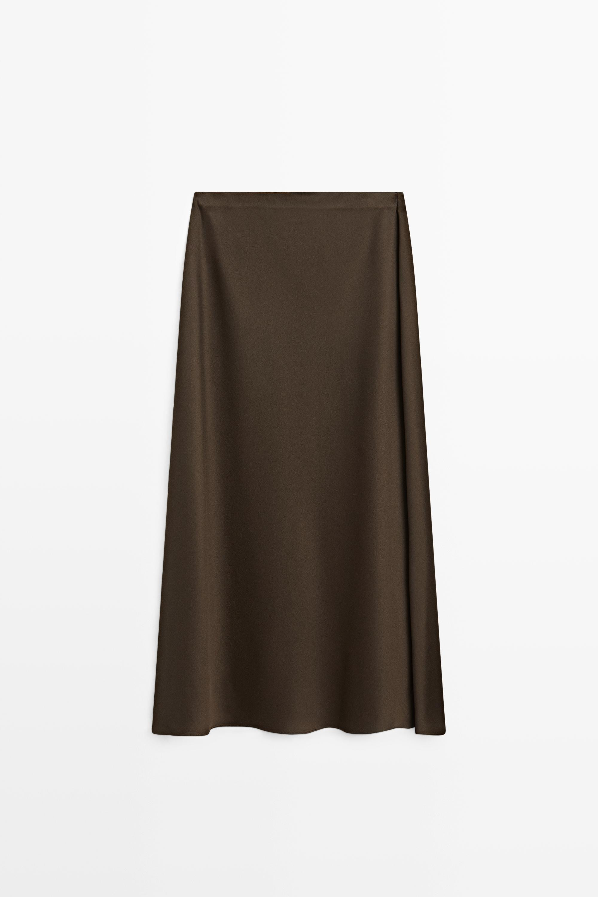 Flowing satin skirt | Massimo Dutti US