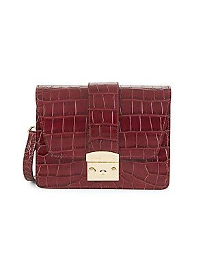 Benedicte Croc-Embossed Leather Shoulder Bag | Saks Fifth Avenue OFF 5TH