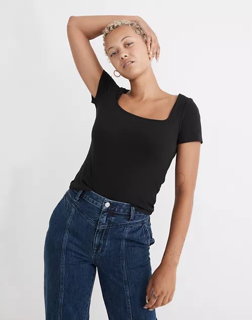 Ribbed Square-Neck Crop Top | Madewell