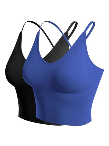 Design by Olivia Women's Longline Sports Bra Padded Workout Yoga Tank Top Gym Running Fitness Cro... | Amazon (US)
